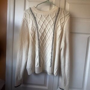 La Ligne Cream Cable Knit Sweater